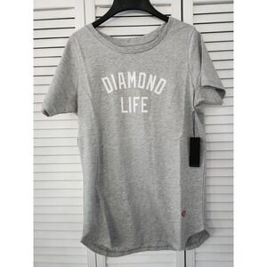 NWT Diamond Supply Co. Women's Logo Shirt Top Skateboarding Life‎ Gray Sz Large